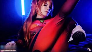 Redhead Asuka Langley from Evangelion gets her pussy filled with a sloppy creampie