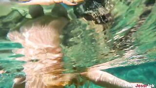 Babe JessiJek fucks on the beach with amazing big ass action