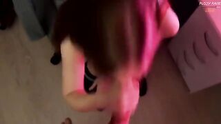 A cute girl seduced her roommate by showing her sexy legs and mini-skirt