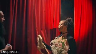 Kinky burlesque dancer Kira gets creampied at an afterparty in a sensual DEEPER scene
