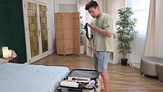 I caught my foreign friend jerking off in my undies, and things got intense