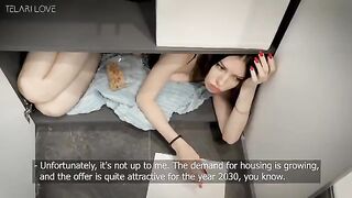 A girl tried to extend the wardrobe lease but received a creampie