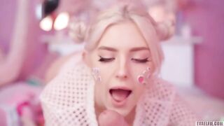 All cute girls love to have hot cum on their faces, a sensual delight
