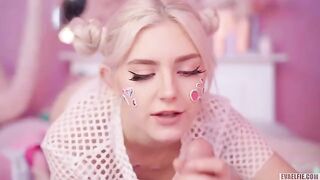 All cute girls love to have hot cum on their faces, a sensual delight