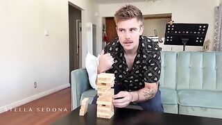 Two hot guys fuck two sexy babes on a bed, an intense scene