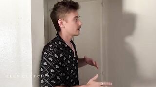Two hot guys fuck two sexy babes on a bed, an intense scene