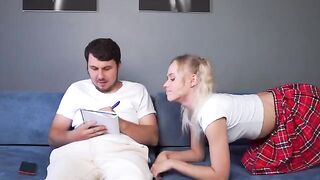 I helped my stepsister with homework, she thanked me with sex