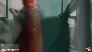 A red-haired realtor got a creampie after sweet sex