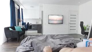 Pervert stepson masturbates his pussy-less stepmom with toy