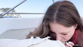 A girl was fucking on a yacht with her friend, not the owner