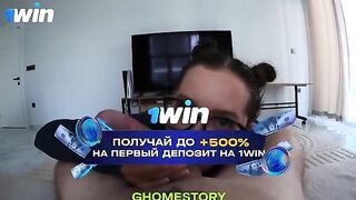 The tattooed girl passionately sucks dick in POV style