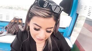 Petite teen gets banged in public by her stepbrother's friend on a metro ride