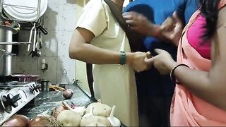 Two guys fucked their hot stepmom, Mumbai Ashu, in a steamy threesome