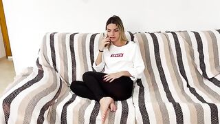 A blonde is getting bored and calls her friend to fuck her
