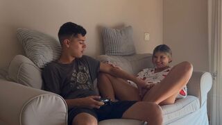 The stepsister won't let him finish the game