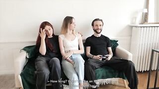 Amateur French threesome with two stunning women
