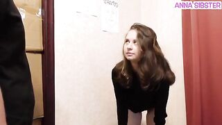 A pretty thief was caught taking chips and forced to comply in a intense encounter