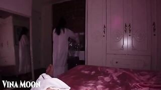 The guy watched how the sister changes her clothes and gets intimate