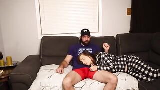 My stepmom is extremely sexy and she showed me her skills on the couch