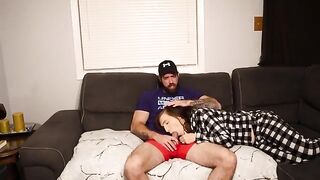 My stepmom is extremely sexy and she showed me her skills on the couch