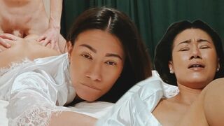 Asian stepmom is tired and asks for your help to relax