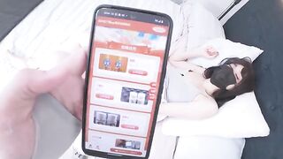 A Chinese girl with big tits was caught masturbating and I fucked her