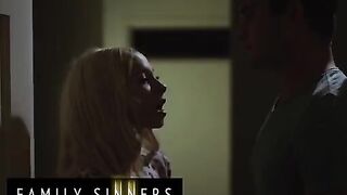 Two step siblings get caught in a compromising situation, leading to an intense encounter