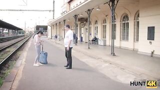 Hunter found a girl at the train station and fucked her for cash