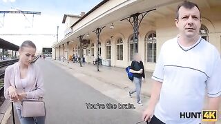 Hunter found a girl at the train station and fucked her for cash