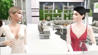 Hailey cheats on her boyfriend with a cute girl in Sims 4