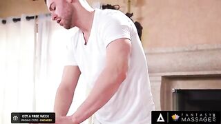 Elena Koshka gets her tight pussy rubbed and pounded by a masseur