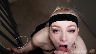 A sexy girl with blue eyes was deeply fucked