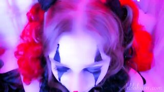 Kinky clown blowjob and facial with a cute redhead clowngirl