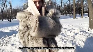 Walking the dog and fucking hot slut in doggy style