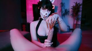 The sexy MollyRedWolf is testing you. Try not to cum. TittyFuck, Femdom, Handjob, Creampie