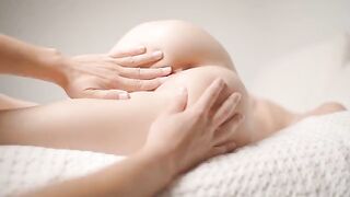 The man gently caressed her with his hands, bringing intense pleasure in a sensual massage