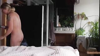 Alex caught his wife Bonnie masturbating and helped her with a thick cock