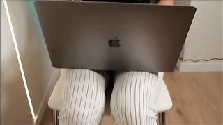 A hot secretary fucks with her boss and stepson hard