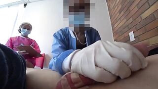 Two crazy nurses tried to check my dick in a hospital setting