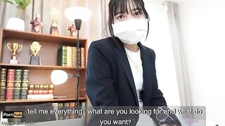 A hot gardener has sex with the Asian teacher in the classroom