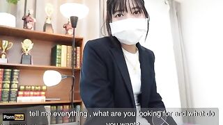 A hot gardener has sex with the Asian teacher in the classroom