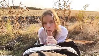 Beautiful Russian blonde gets fucked in the forest