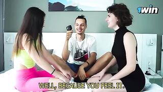 The guessing game with a twist and sensual lesbian kisses, featuring real couples