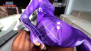 Spiderman X: Mary J steals Miles Morales' powers with multiple creampies in POV