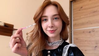 What do if the maid gets pregnant after a creampie? Fucking her again!