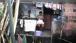 A hidden camera captured a black woman unaware of being filmed