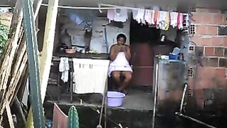 A hidden camera captured a black woman unaware of being filmed