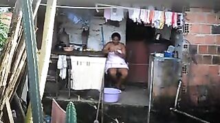 A hidden camera captured a black woman unaware of being filmed