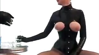Lesbians wearing latex clothes couldn't resist their desire to fuck