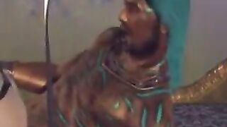 A small brunette girl is having a great time on a big dick